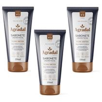 Kit 3 Sabonetes Líquidos Facial Detox Carvão Agradal 150ml