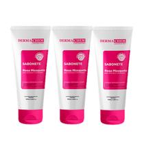 Kit 3 Sabonetes Ultra Hidratante Pele Seca e Sensível Rosa Mosqueta Dermachem 100ml Kit 3 Sabonetes Ultra Hidratante Pele Seca e Sensível Rosa Mosqueta Dermachem 100ml