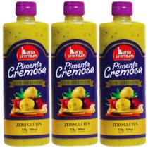 Kit 3 Sabores Molho Pimenta Cremosa 500ml Tradicional Azeitonas Ervas Bahia Premium