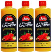 Kit 3 Sabores Molho Pimenta Cremosa 500ml Tradicional Azeitonas Ervas Bahia Premium