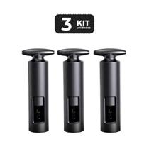 Kit 3 saca-rolhas para vinho com cortador de lacre