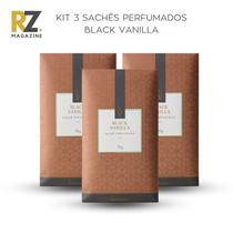 Kit 3 Sachês Perfumados Black Vanilla Via Aroma 10g para gavetas, armários e guarda-roupas Kit 3 Sachês Perfumados Black Vanilla Via Aroma 10g para gavetas, armários e guarda-roupas