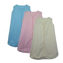 Kit 3 Saco de Dormir Bebê Amarelo, Azul e Rosa Enxoval Pijama 100% Algodão Kit 3 Saco de Dormir Bebê Amarelo, Azul e Rosa Enxoval Pijama 100% Algodão