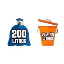 Kit 3 Saco De Lixo 200 Litros 100 Un Vermelho, Azul E Cinza