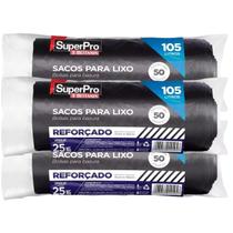 Kit 3 Saco De Lixo Preto 105 Litros Reforçado C/50 Atacado