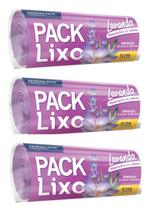Kit 3 Saco Lixo Lavanda Perfumado Neutraliza Odor 50L 120 Un