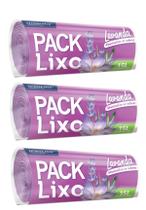 Kit 3 Saco Lixo Perfumado Anti Odor Lavanda 15 L 180 Sacos