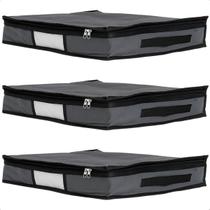 Kit 3 Saco Organizador Capa Protetora Multiuso Rouparia Roupas Cobertor Toalhas Cama Mesa Banho