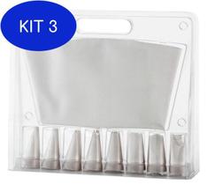 Kit 3 Saco Para Confeitar Em Silicone + Bico De Confeitar