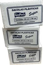 Kit 3 sacola plástica branca 29x39 c/ 1000 un virgem super