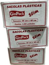 Kit 3 sacola plástica branca 38x48 c/ 1000 un - virgem slim Kit 3 sacola plástica branca 38x48 c/ 1000 un - virgem slim