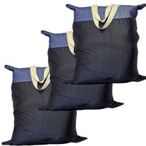 Kit 3 Sacolão Jeans Grosso Em Retalhos Reforçado 93x85 GG Kit 3 Sacolão Jeans Grosso Em Retalhos Reforçado 93x85 GG