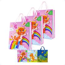 Kit 3 Sacolas De Papel Lembrancinha Infantil Presente 32x26