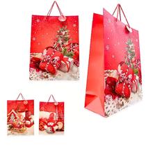 Kit 3 Sacolas De Presente Natal 3D Papel de Presente