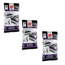 Kit 3 Sacos À Vácuo 50x60 Roupas Viagem Compacto C/ Bomba Kit 3 Sacos À Vácuo 50x60 Roupas Viagem Compacto C/ Bomba