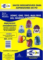 Kit 3 Sacos Aspirador de Pó Electrolux - One Max Trio Go Ingenio Twenty Sonic (2175)