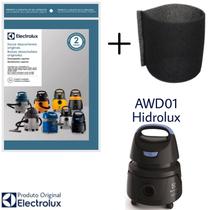 Kit 3 Sacos Aspirador de Pó Electrolux Original + Filtro - Hidrolux AWD01 (CSE10)