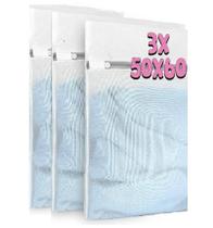 Kit 3 Sacos de Lavar 50x60 Roupas Delicadas Saquinhos Lingerie Lavanderia Lavagem