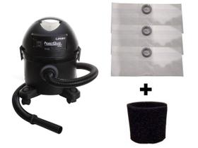 Kit 3 Sacos Descartável Aspirador Pó Lavor Wash Power Duo + Filtro Motor