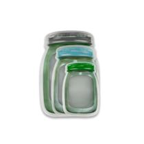 Kit 3 Sacos Herméticos Zip Lock Embalagem Reutilizável Verde
