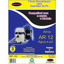 Kit 3 Sacos para Aspirador de Pó Arno AR12 Compatível Kit 3 Sacos para Aspirador de Pó Arno AR12 Compatível