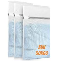 Kit 3 Sacos para Lavadora Roupas Delicadas 50x60 Saquinhos Lingerie Lavanderia Lavagem