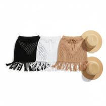 Kit 3 Saia Saida de Praia Franjinha Tricot Kit 3 Saia Saida de Praia Franjinha Tricot