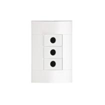 Kit 3 Saida Fio Branco e Placa 2 Mod PRM4811 Lunare Schneide