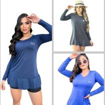 Kit 3 Saídas de Praia Vestido feminino proteção solar UV 50+ FPS