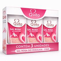 Kit 3 Sal Rosa do Himalaia Fino Q-VITA 250g Kit 3 Sal Rosa do Himalaia Fino Q-VITA 250g