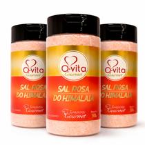 Kit 3 Sal Rosa do Himalaya Fino QVITA Pote 500g