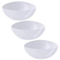 Kit 3 Saladeiras Tigela Plástica 5L Branca Triangular Sobremesa Buffet Essential Coza