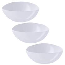 Kit 3 Saladeiras Tigela Plástica 5L Branca Triangular Sobremesa Buffet Essential Coza