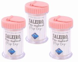Kit 3 Saleiros Porta Condimentos Com Tampa Flip Top PlasTutti Kit 3 Saleiros Porta Condimentos Com Tampa Flip Top PlasTutti