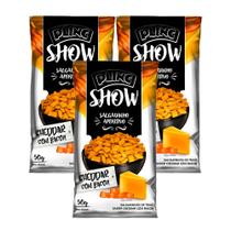 Kit 3 Salgadinho Aperitivo Plinc Show Sabor Cheddar com Bacon 50g