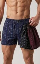 Kit 3 Samba Canção Masculino Liganete Estampas Sortidas Tamanho:G Kit 3 Samba Canção Masculino Liganete Estampas Sortidas Tamanho:G