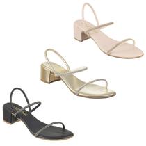 Kit 3 Sandalia Feminina Bloco Fivela Perna Saltinho Medio Kit 3 Sandalia Feminina Bloco Fivela Perna Saltinho Medio