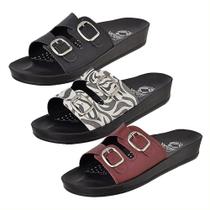 Kit 3 Sandália Ortopédica Anatômica Feminina Animal Print Kit 3 Sandália Ortopédica Anatômica Feminina Animal Print