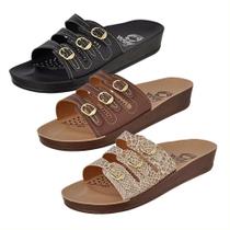 Kit 3 Sandália Ortopédica Feminina Anatômica Leve Conforto