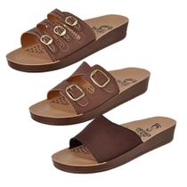 Kit 3 Sandália Ortopédica Feminina Anatômica Macio Conforto