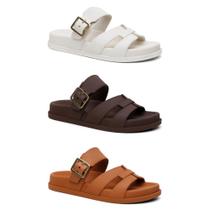 Kit 3 Sandalia Papete Feminina Casual Rasteirinha Confortavel Estilosa