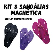 Kit 3 Sandálias Magnéticas Infravermelho Esporão Má Circulação Tira dor Preto / Lilás / Rosa 35/36 - Sanrio