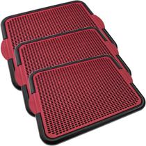 Kit 3 Sanitário Canino Higiênico Toalete Pipi Dog Xixi Educador Tapete Plástico Vermelho