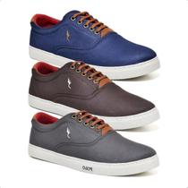 Kit 3 Sapatenis Casual Masculino Esporte Fino Elegante