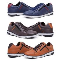 Kit 3 Sapatênis Casual Masculino Fechamento Zíper e Elástico 750 Especial