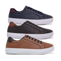 Kit 3 Sapatênis Casual Masculino SF Confort Ajuste Elástico