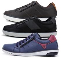 Kit 3 Sapatênis Masculinos Com Fechamento Elástico e Zíper Kit 3 Sapatênis Masculinos Com Fechamento Elástico e Zíper