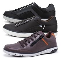 Kit 3 Sapatênis Masculinos Fechamento Com Zíper e Elásticos Kit 3 Sapatênis Masculinos Fechamento Com Zíper e Elásticos