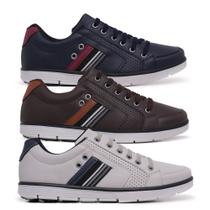 Kit 3 Sapatênis Masculinos Social Urban com Zíper e Elástico