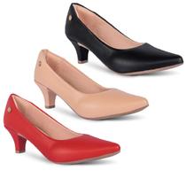 Kit 3 Sapato Scarpin Feminino Salto Baixo Fino R2.26/R2.29 Kit 3 Sapato Scarpin Feminino Salto Baixo Fino R2.26/R2.29